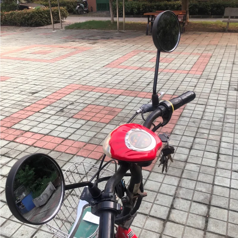 Universal Motorcycle Mirrors | 8mm Adjustable | Pair, Black