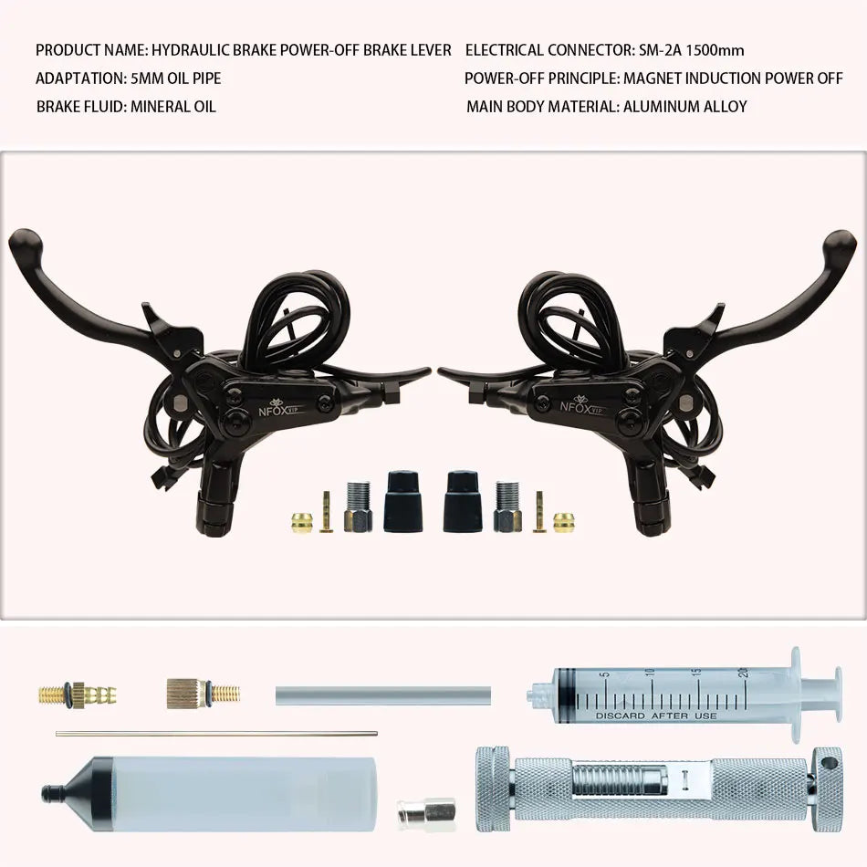 NFOX B015 Hydraulic Brake Lever | Parking Lock & Motor Cut-Off | E-Scooter & E-Bike