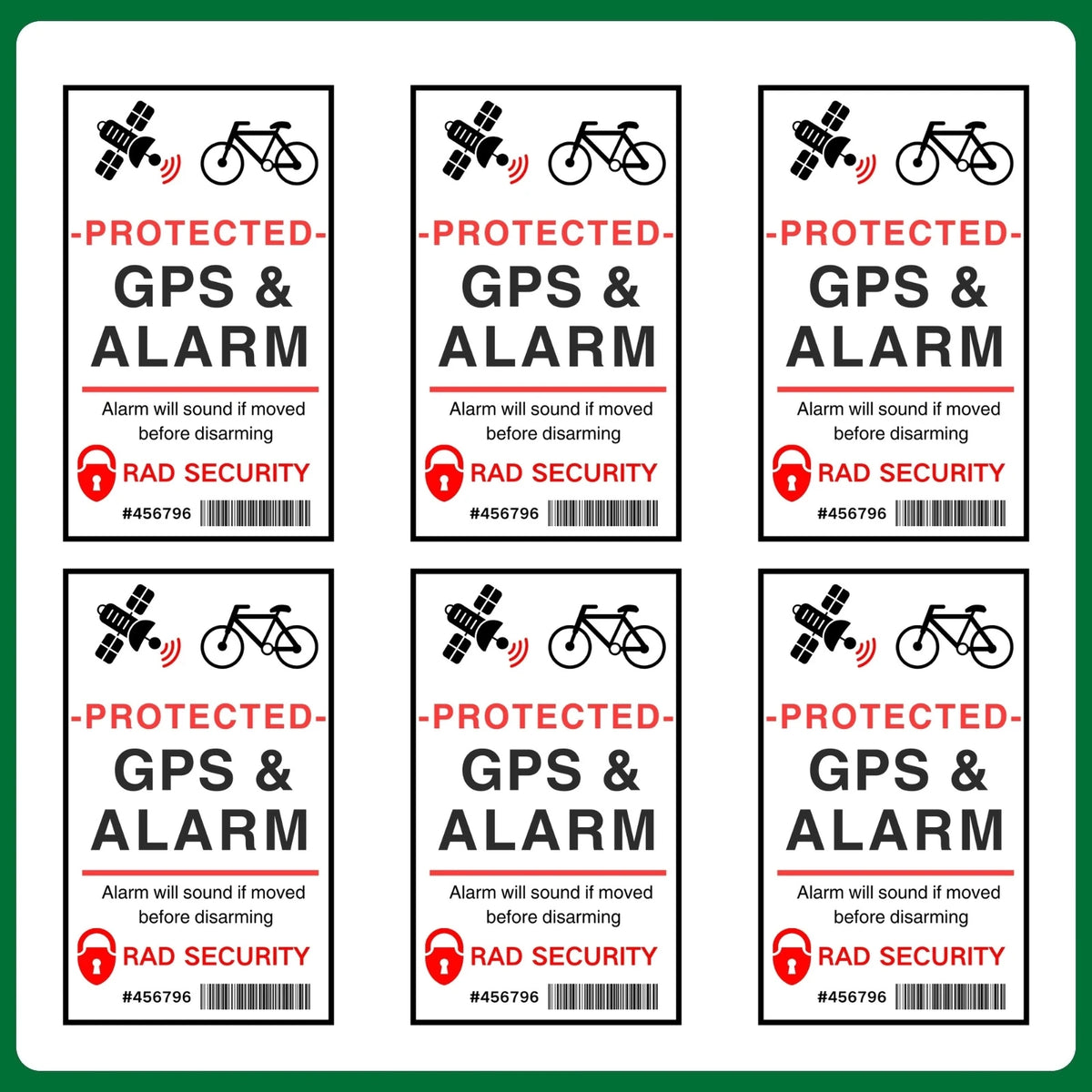 68mm * 40mm GPS Protected Tracking Warning Sticker Bicycle Bike Theft Prevention