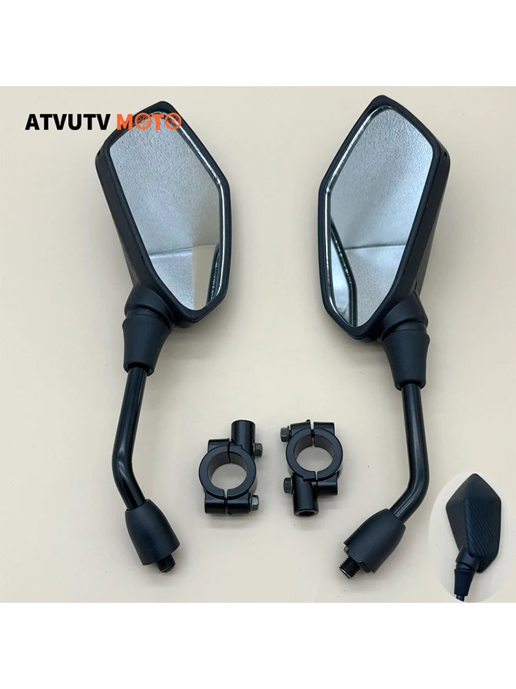 Handlebar Mirrors (Pair) | Convex Wide-Angle | 8/10mm Mount