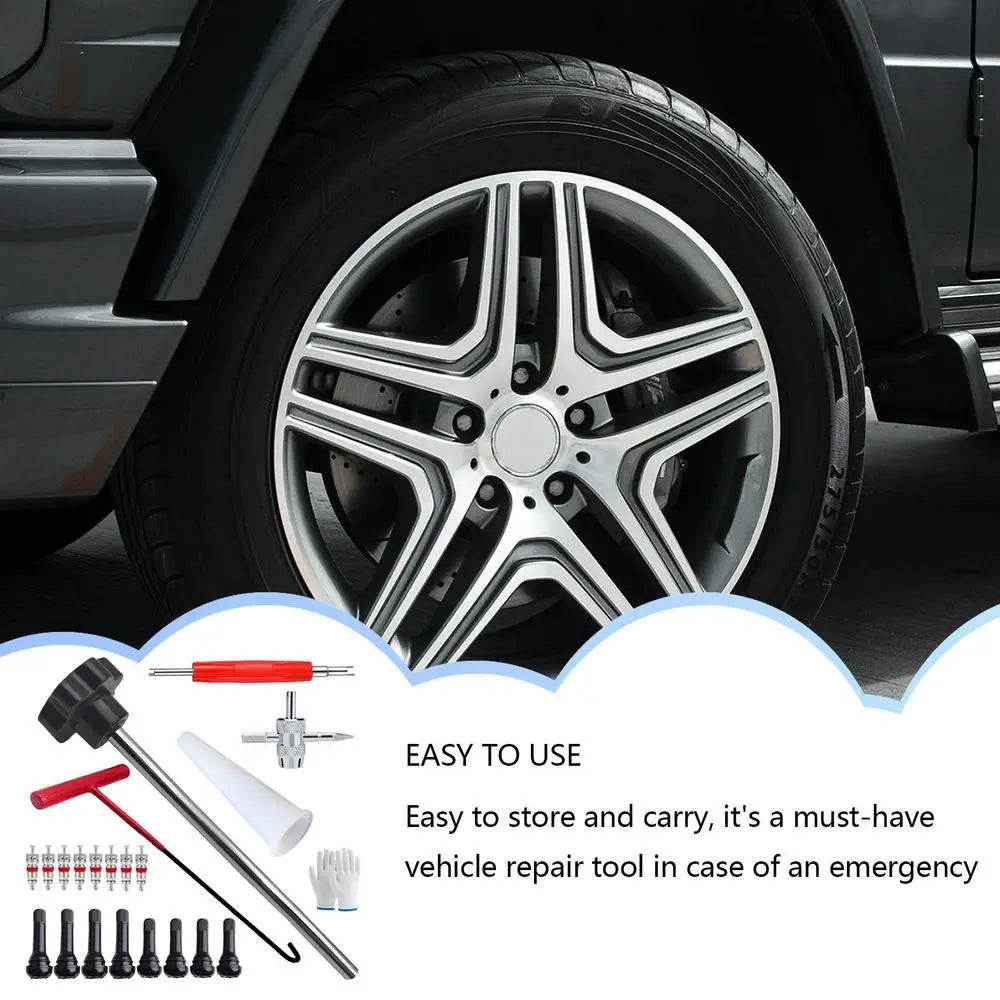 Quick-Change Tire Valve Tool Kit | Stem Install Set | Cars & Bikes