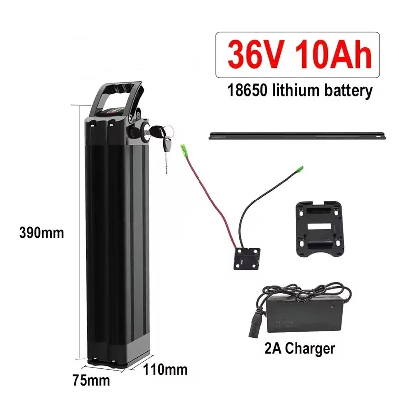 Batterie de vélo pliante 48V 36V  20ah 17ah 10ah Bms intégré pour Silverfish 250W-1000W, Kit moteur Bafang avec chargeur 2A