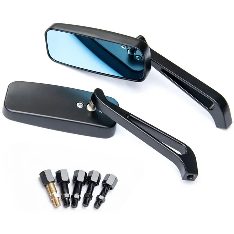 Universal Side Mirrors | Adjustable Rear-View Pair | 8mm/10mm Thread
