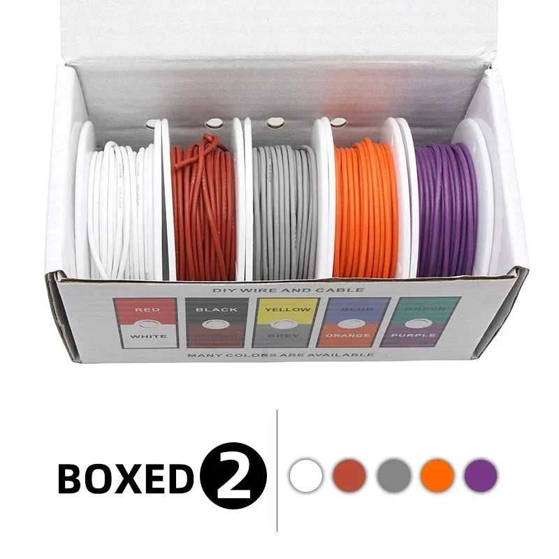 Silicone Wire Kit | 5 Colors 30–16AWG Tinned Copper | Heat Resistant