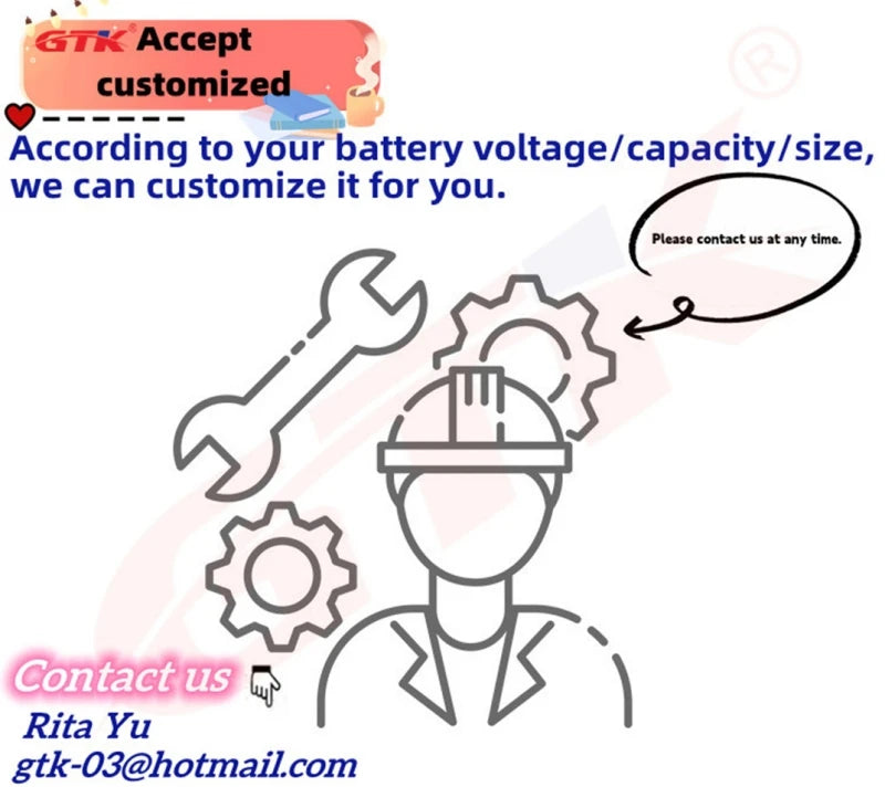 GTK 72V Li-Ion Battery 20/30Ah | Bluetooth BMS 20S | 800-2000W Motors