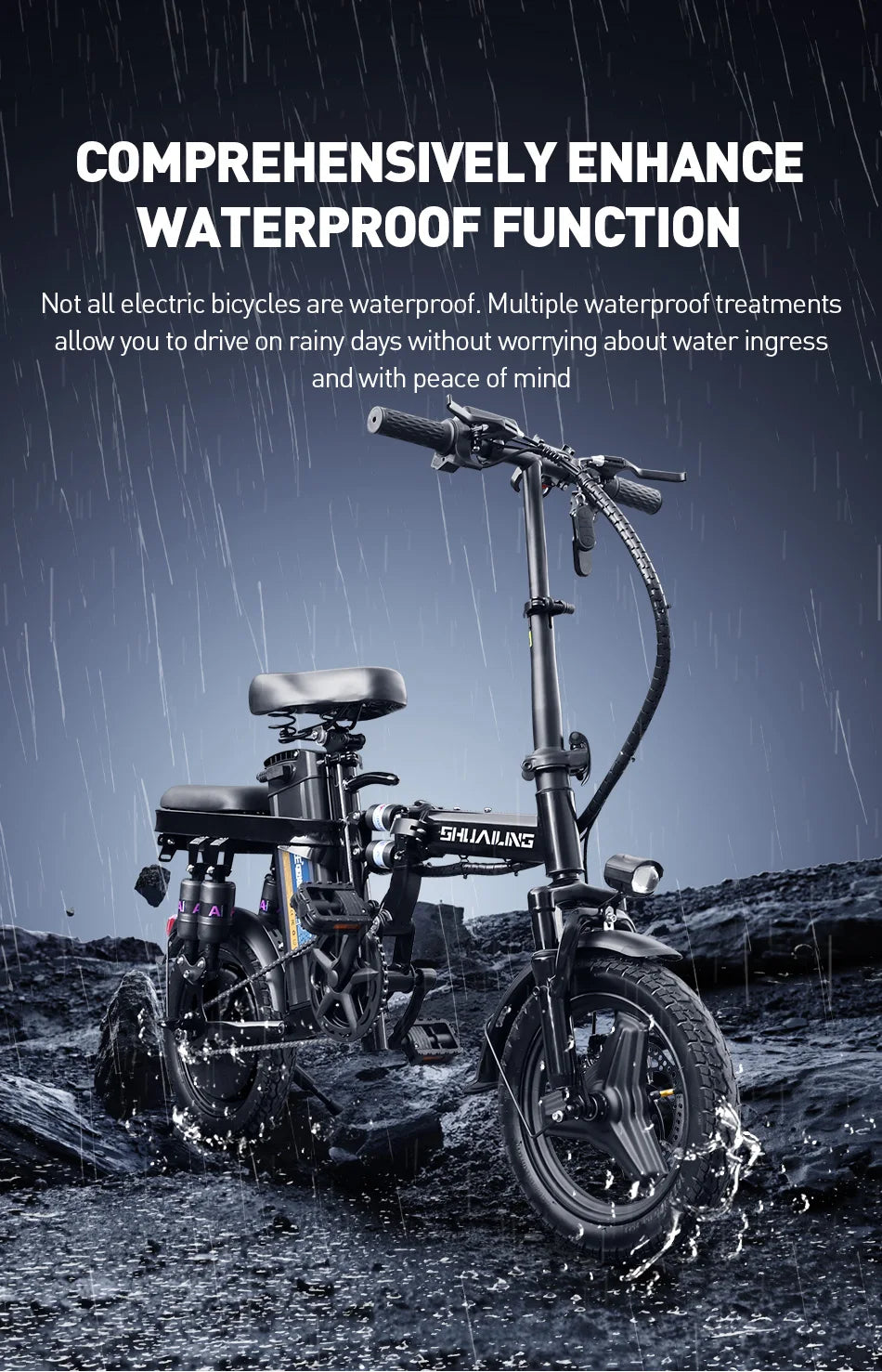 14in Folding E-Bike | 48V 400W Up to 40 km/h | Mini City Commuter