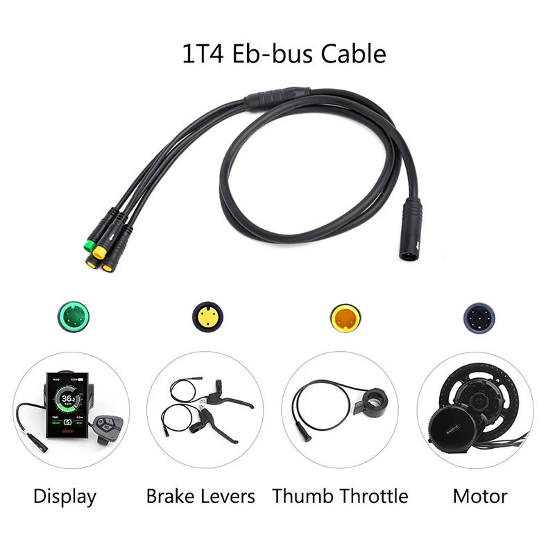 1T4 Cable Wiring Harness | Bafang BBS01, BBS02 & BBSHD Mid-Drive Motors