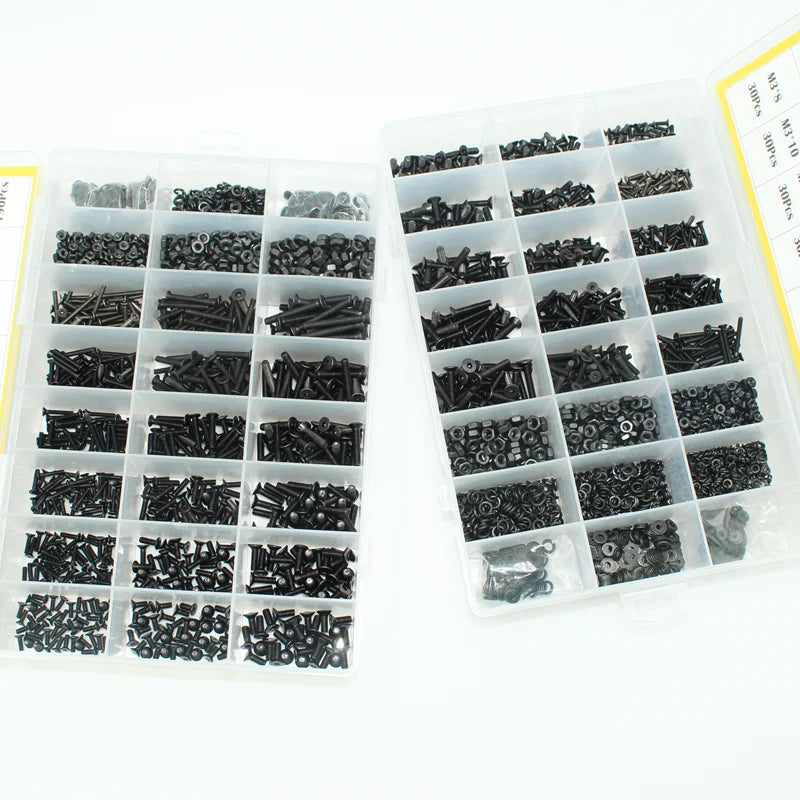 Hex Socket Countersunk Screws M2-M8 | Grade 10.9 Steel | Fastener Kit