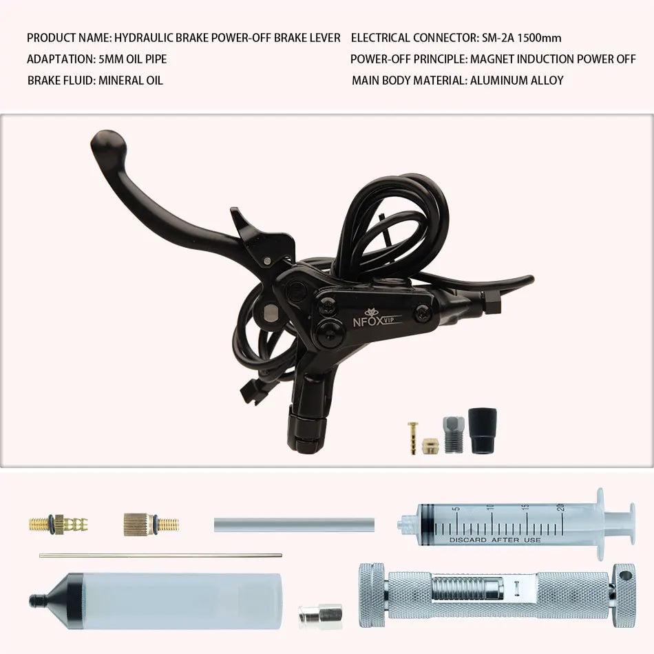 NFOX B015 Hydraulic Brake Lever | Parking Lock & Motor Cut-Off | E-Scooter & E-Bike