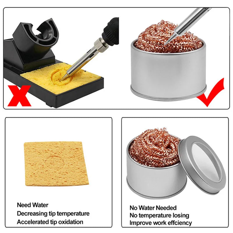 Soldering Iron Cleaning Ball | Brass Wire Sponge, No Water Needed | Tip Cleaner