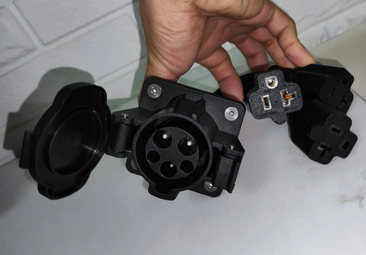 J1772 to NEMA 5-15/5-20 EV Adapter | Charge E-Bike at Stations