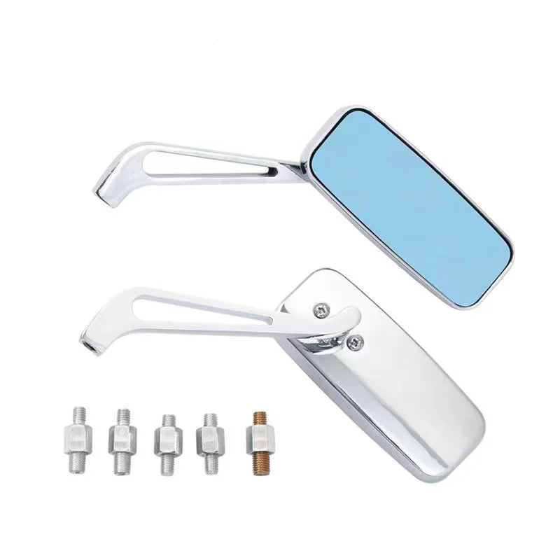 Universal Side Mirrors | Adjustable Rear-View Pair | 8mm/10mm Thread
