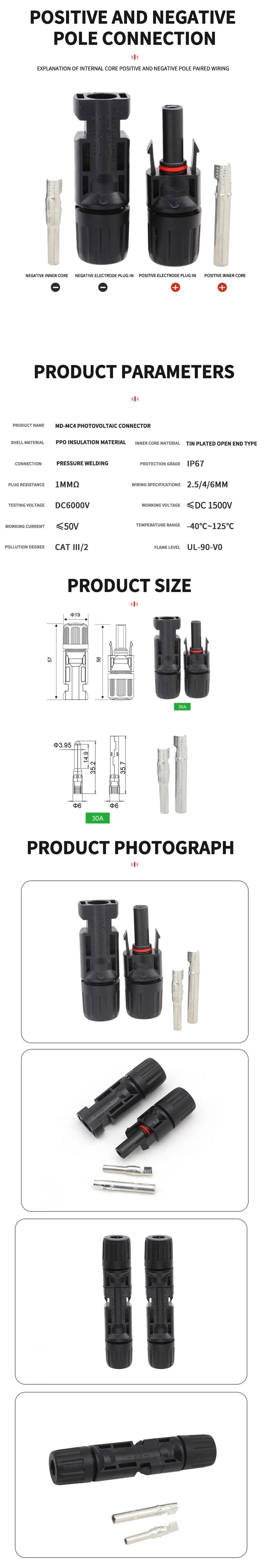 Solar PV Connector Kit | 1000V DC 30A | For 2.5/4/6mm2 Cable