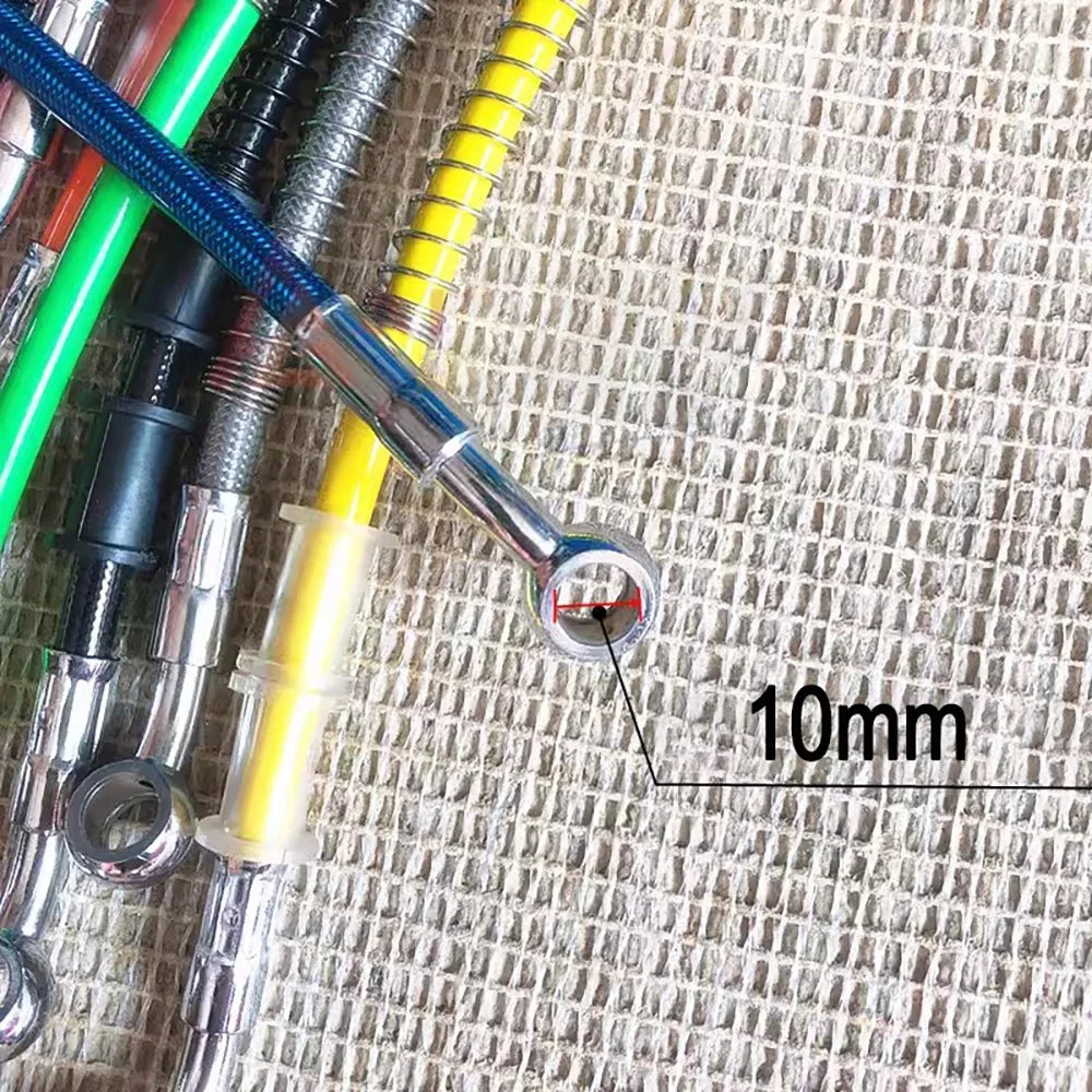 Braided Hydraulic Brake Hose | 10mm Banjo, 28-Degree Fitting | Universal Motorcycle Racing Line