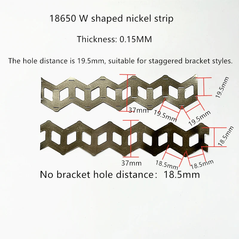 18650 And 21700 Battery 2P Wavy Nickel Strip Nickel Sheet W Type Nickel Strip Coil 2 Units W Type