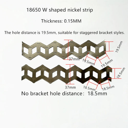 18650 And 21700 Battery 2P Wavy Nickel Strip Nickel Sheet W Type Nickel Strip Coil 2 Units W Type