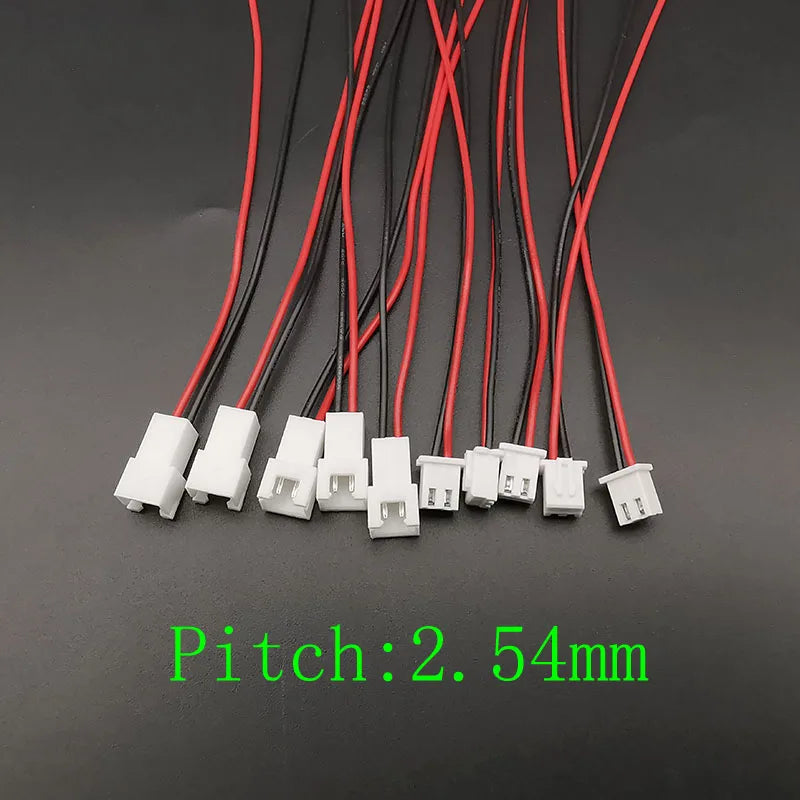JST Connector Pairs | 1.25/2.0/2.54mm Pitch | 2-Pin + Wire