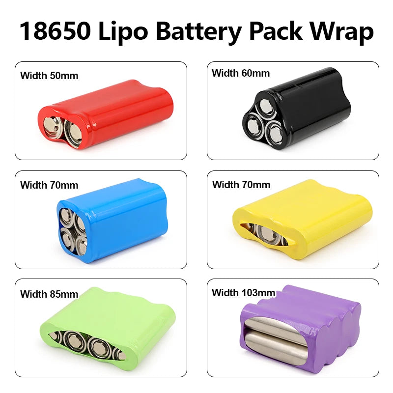 18650 PVC Heat Shrink Tube Battery Pack Blue Width 29.5mm~300mm Insulated Protection Film Wrap lithium Case Cable Sleeve