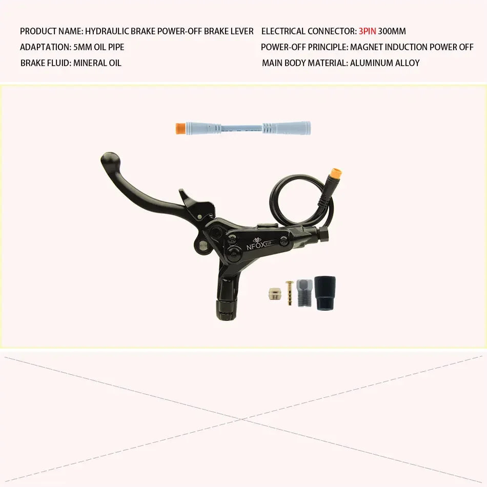 NFOX B015 Hydraulic Brake Lever | Parking Lock & Motor Cut-Off | E-Scooter & E-Bike
