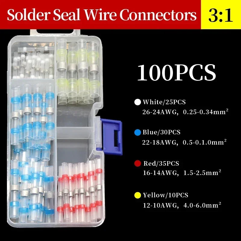 Solder Seal Wire Connectors | 3:1 Heat Shrink | Waterproof Butt Splice