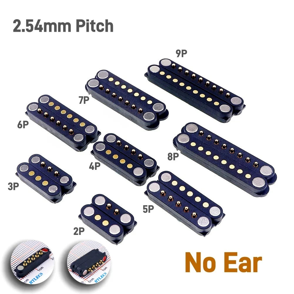 2A DC Magnetic Pogo Pin Connector 2Pin 3Pin 4 5 6 7 8 9 Pin Pogopin Male Female spacing 2.5/2.80mm Spring Loaded DC Power Socket