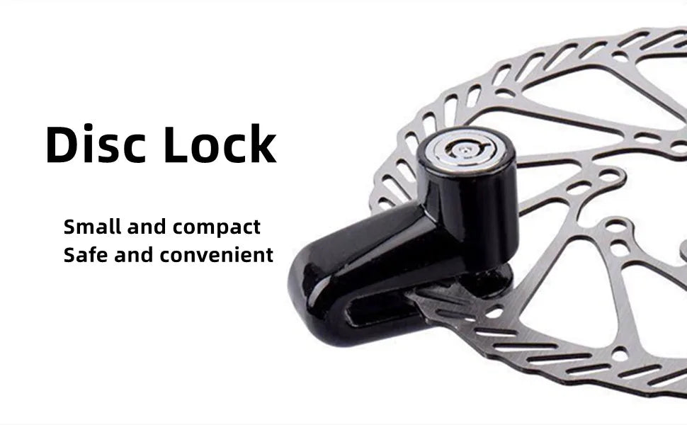Disc Brake Lock | Anti-Theft Security for Bicycles & Motorcycles | Black/Red/Blue