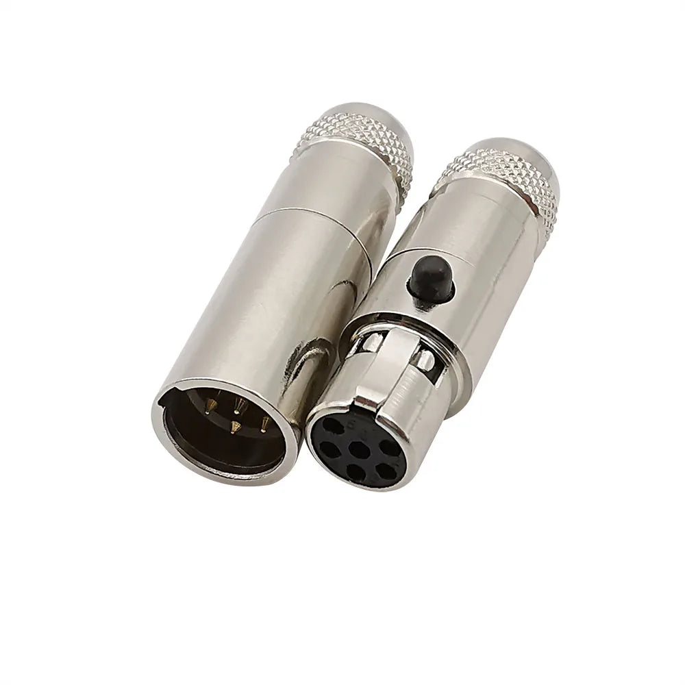 1Pair Metal Mini XLR 3/4/5/6 Pin Female Plug Male