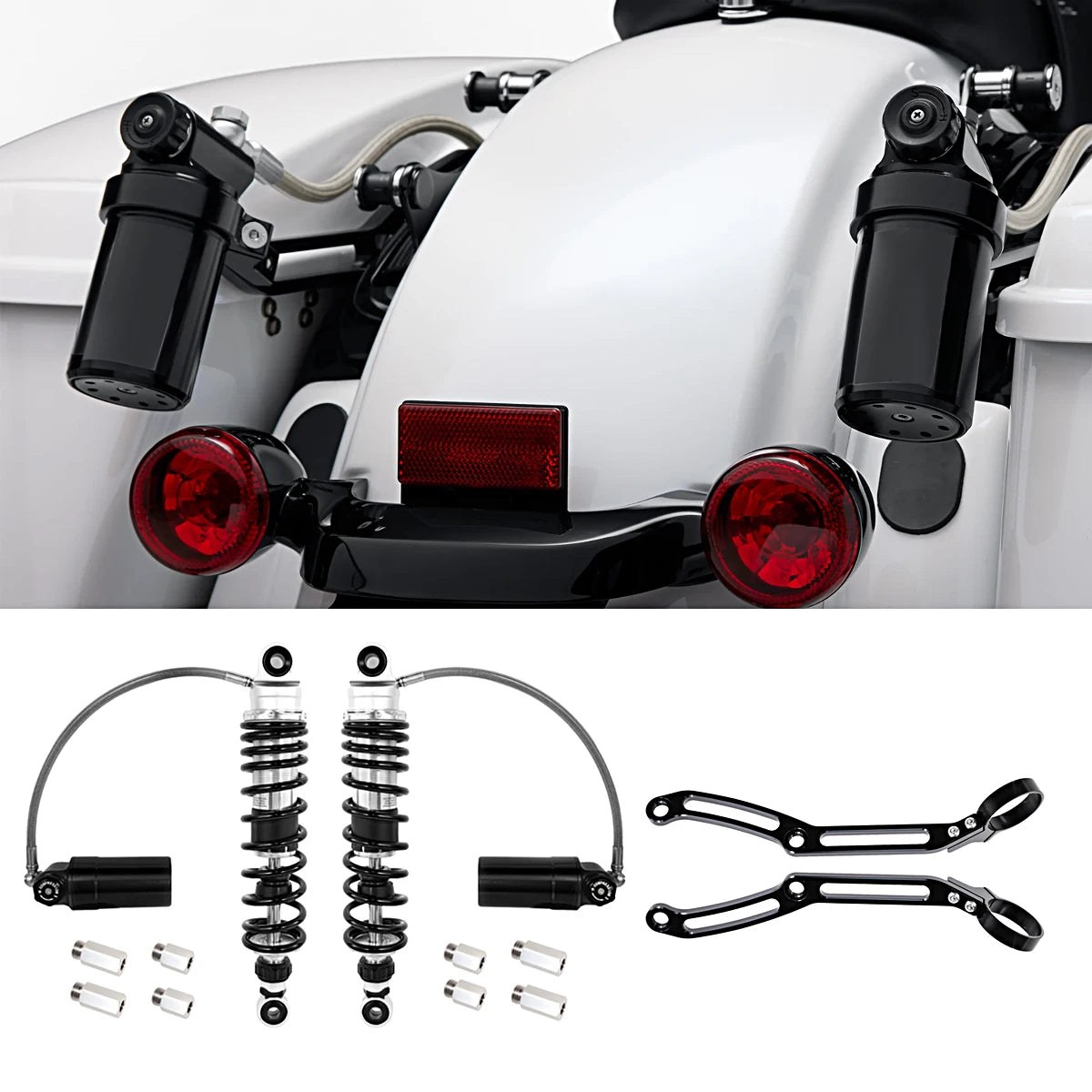 Harley Touring Rear Shocks | Remote Reservoir | 2014-2023 Fit