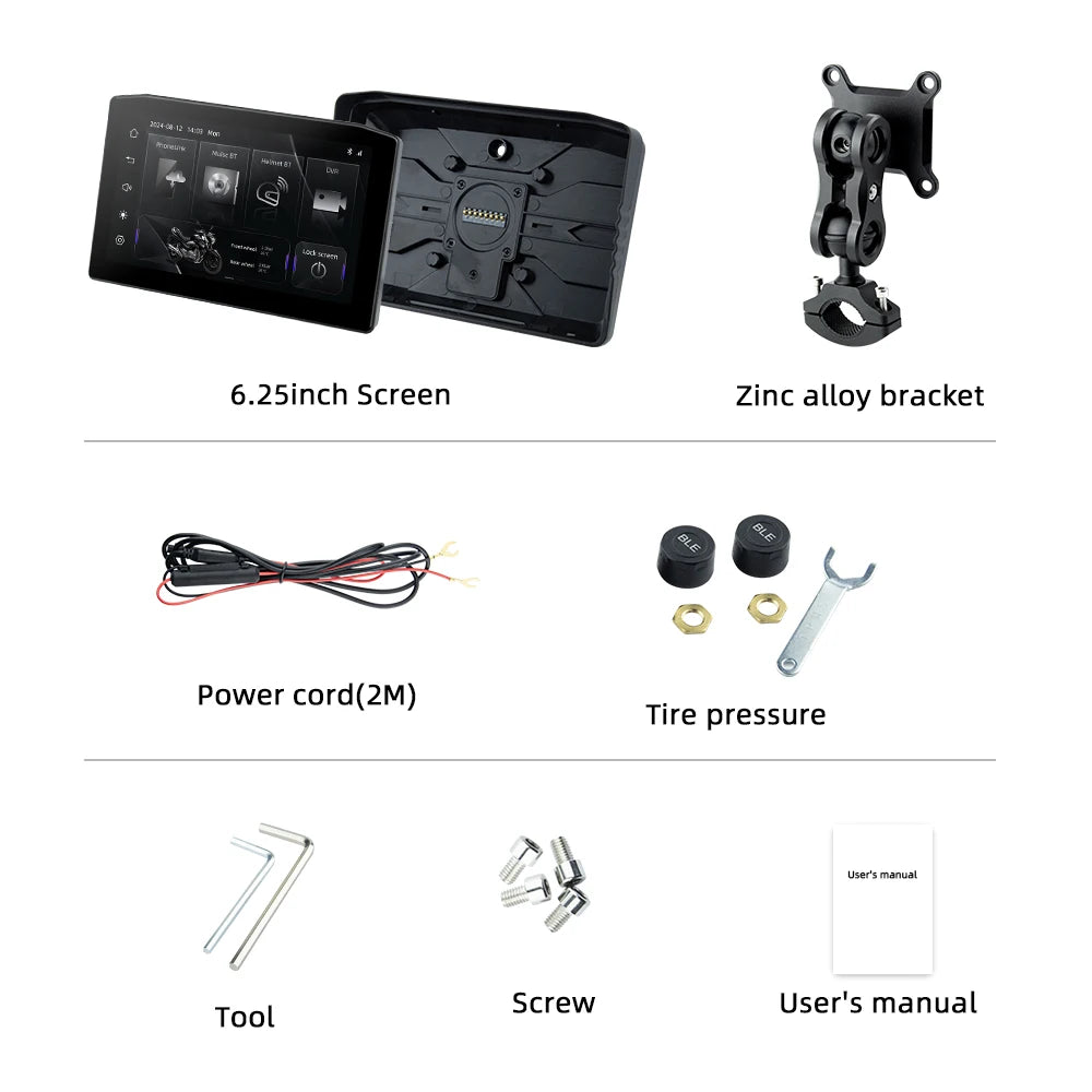 EKIY 6.25" Moto CarPlay Dashboard | Wireless Android Auto | GPS Navigation