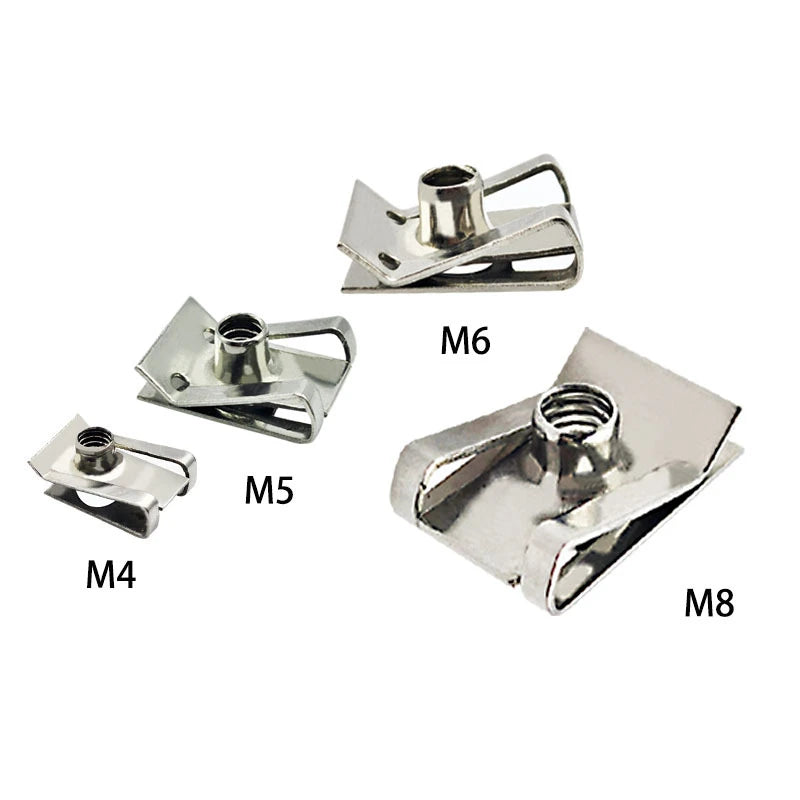 Stainless Steel U-Type Clips | M4–M8 Reed Nuts | Car, Motorcycle & Scooter
