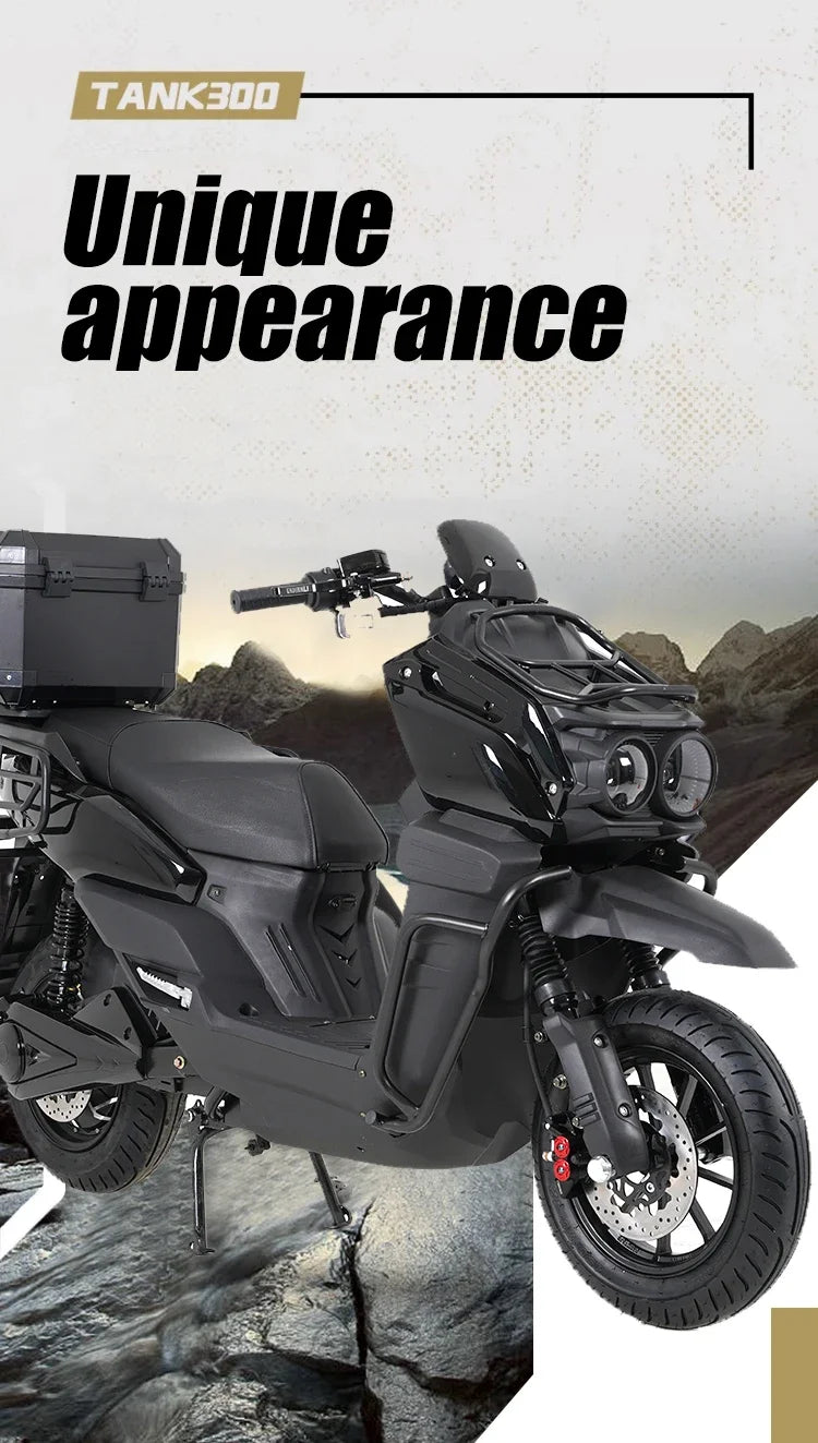 TANK-300 Electric Scooter | 72V 3000W, 80 km/h | High-Power Adult E-Moped