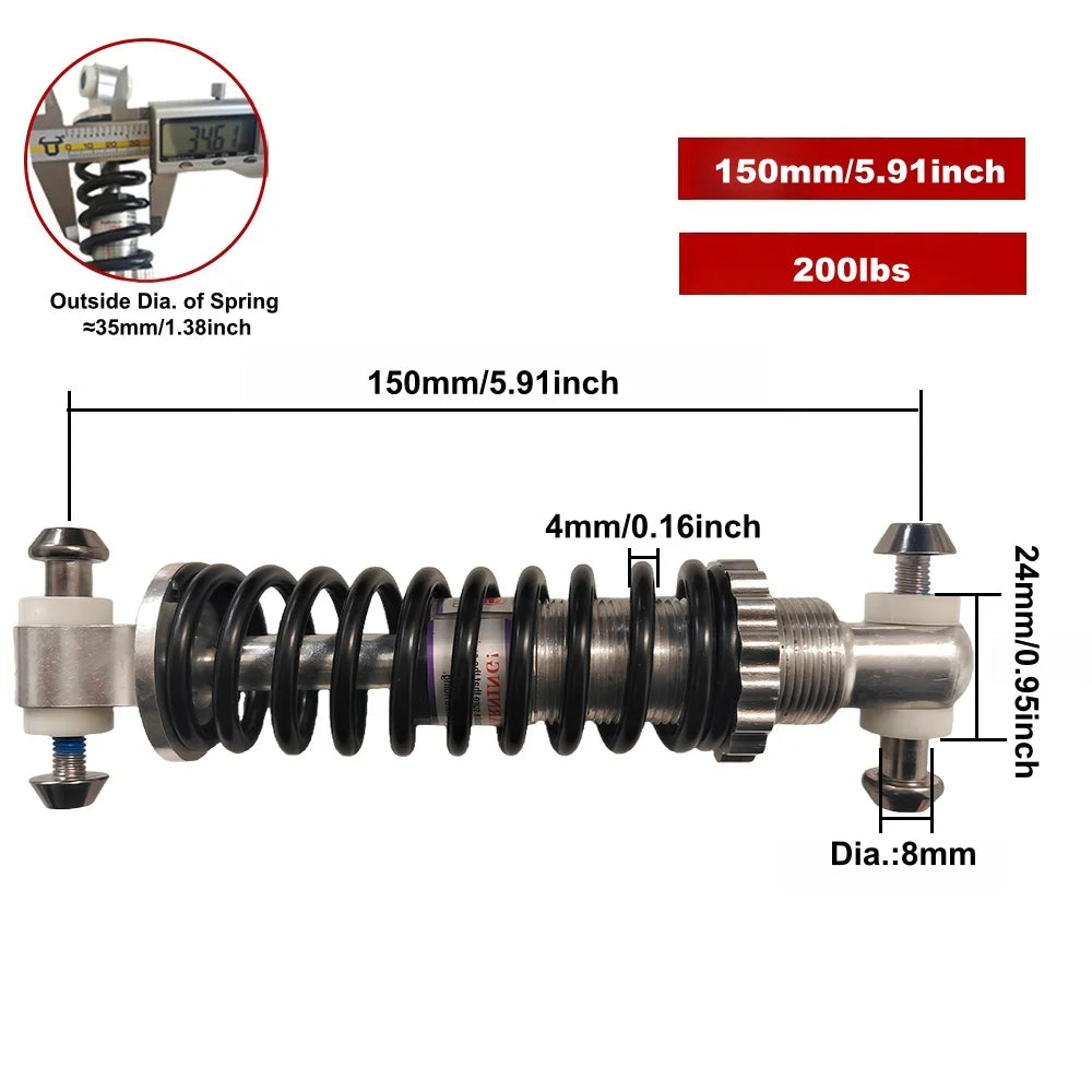Rear Suspension Shock | 100/125/150mm | E-Bike & MTB