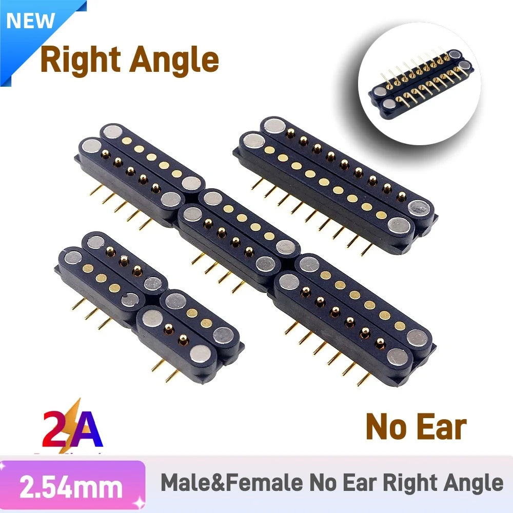 2A DC Magnetic Pogo Pin Connector 2Pin 3Pin 4 5 6 7 8 9 Pin Pogopin Male Female spacing 2.5/2.80mm Spring Loaded DC Power Socket