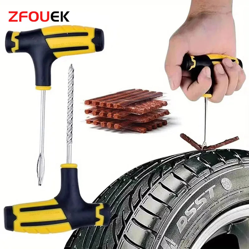 Tubeless Tire Repair Kit | 7-Pc Puncture Plug Set