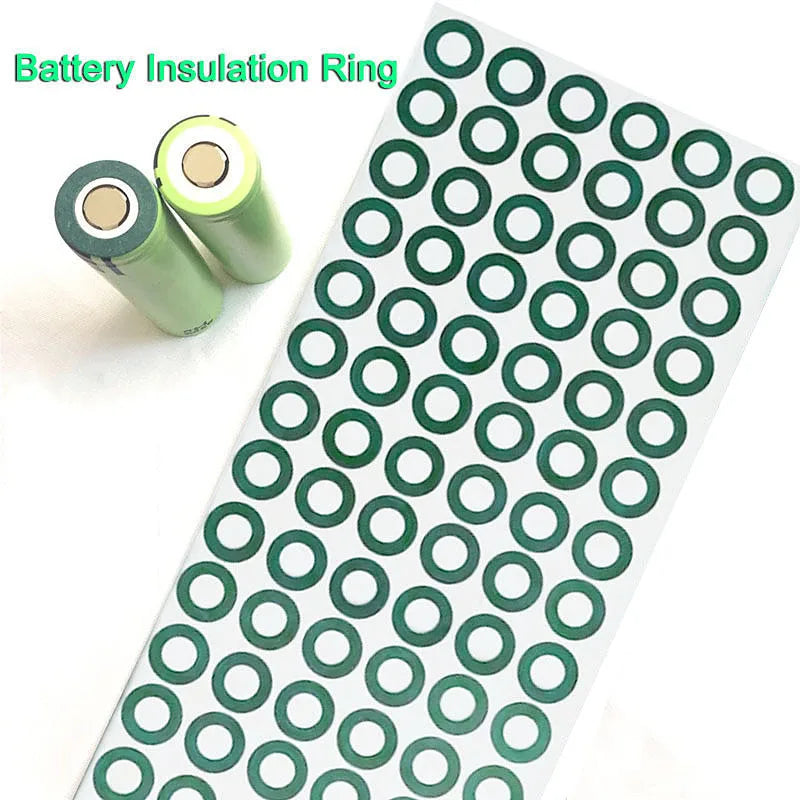 Battery Insulation Rings 100-Pack | Adhesive 1S | 18650/21700