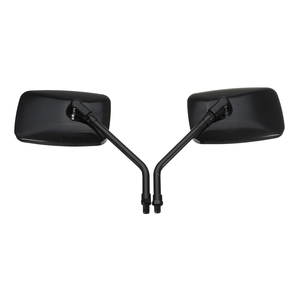 Motorcycle Rearview Mirrors (Pair) | Black Rectangle, 10mm | Scooter & ATV