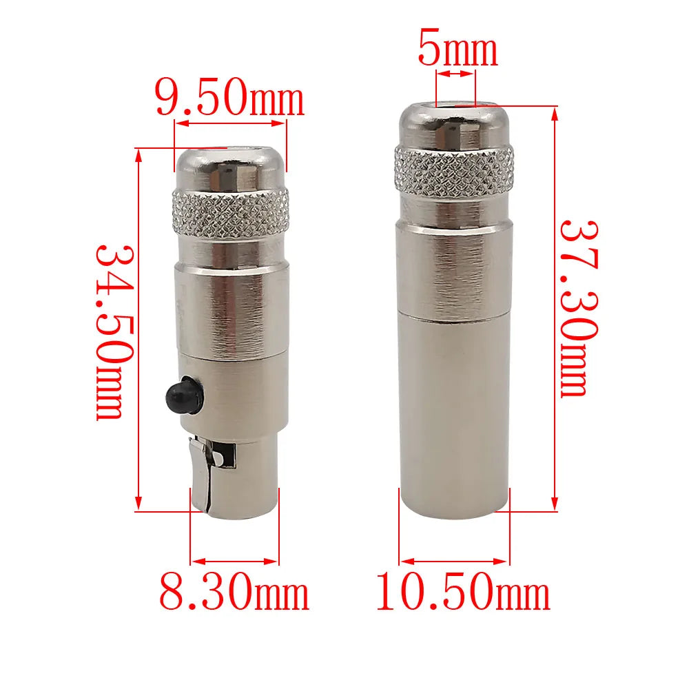 1Pair Metal Mini XLR 3/4/5/6 Pin Female Plug Male