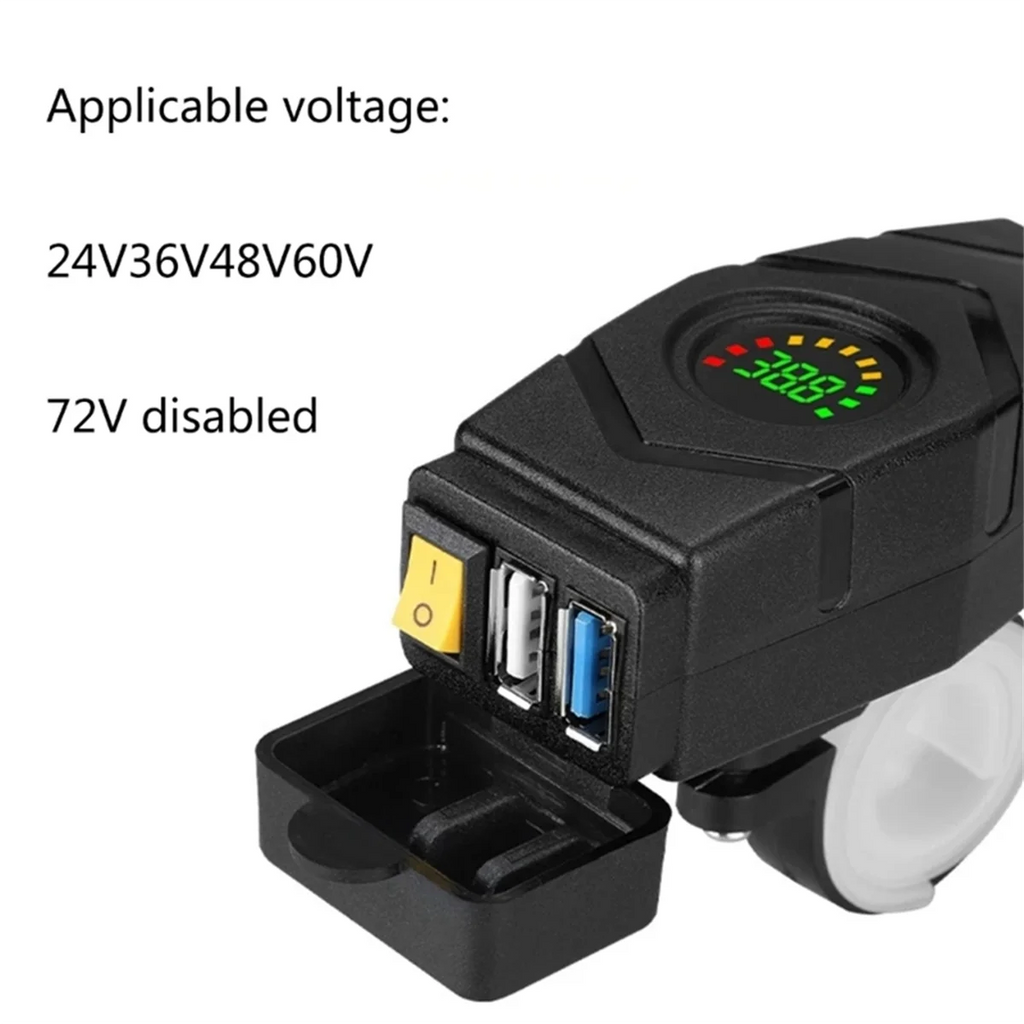 Handlebar USB Charger | 20-80V QC3.0 | E-Bike