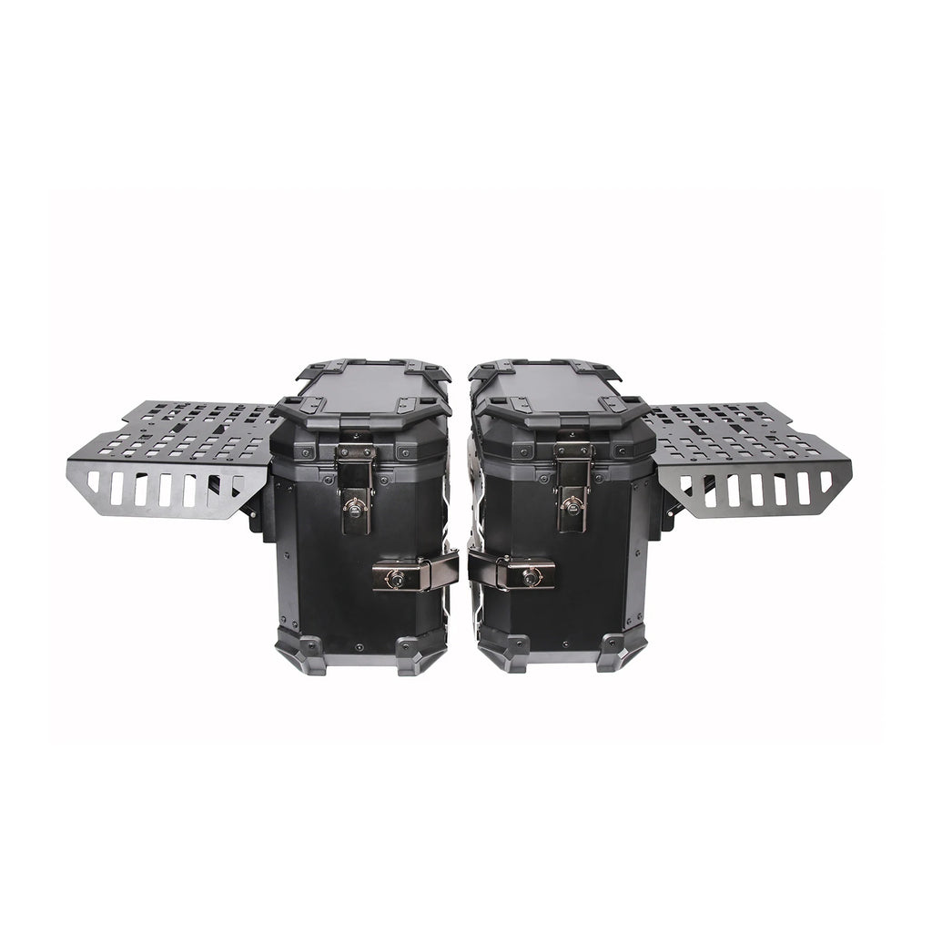 Motorcycle Side Boxes (Pair) | 38L Waterproof Armored | Quick-Release Aluminum Saddlebags