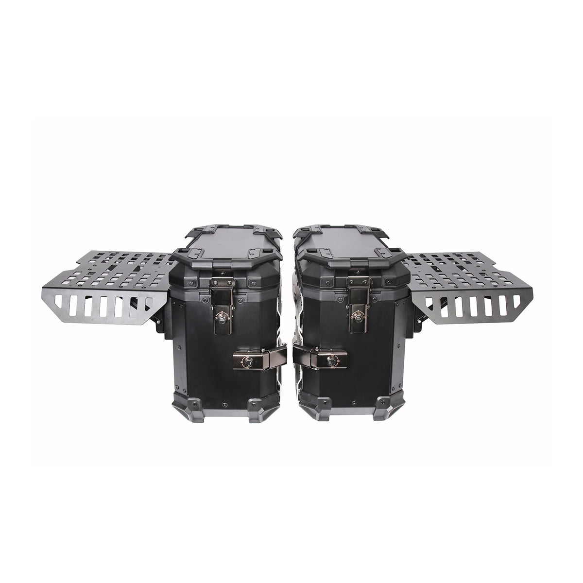 1 Pair 38L Folding Armored Motorcycle Side Box Aluminum Alloy Side Luggage Cases Quick Release Saddlebag Waterproof Toolbox