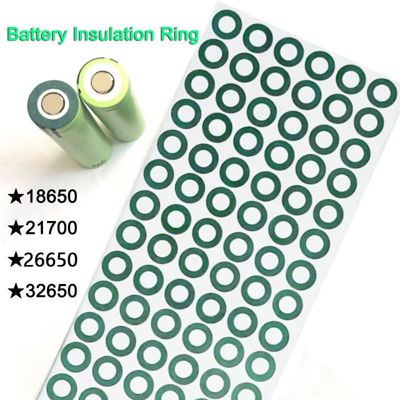Battery Insulation Rings 100-Pack | Adhesive 1S | 18650/21700