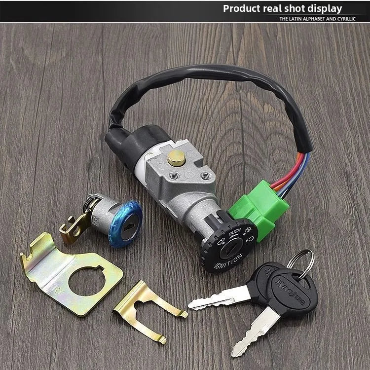 HJ110 Full Vehicle Lock Set | Steering Head Lock | Anti-Theft