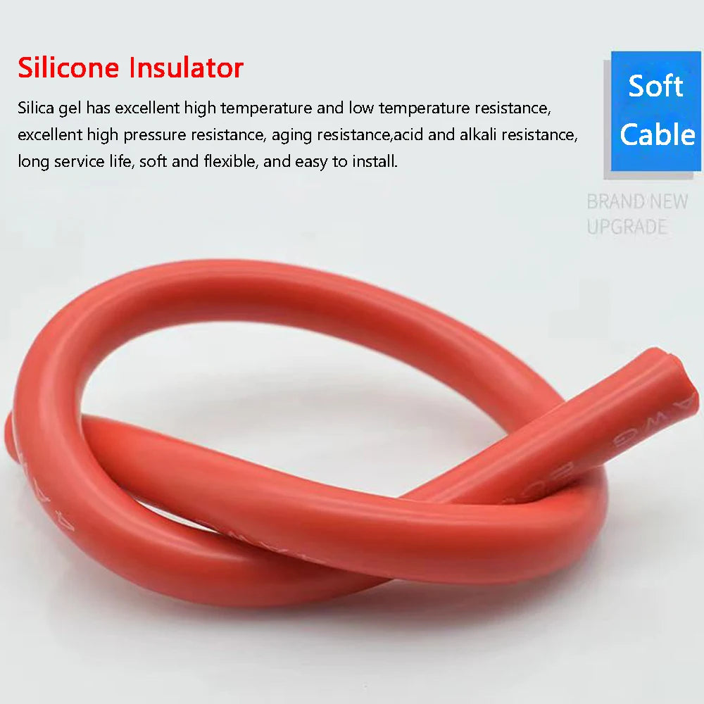 Super-Soft Silicone Wire | Red/Black 6–24AWG | Car Battery / Power
