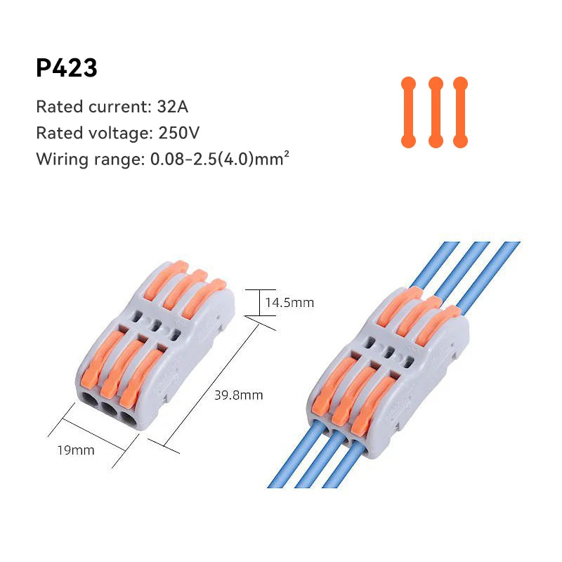 Push-In Wire Connector Splitter | 1-In Multi-Out | 32A 250V