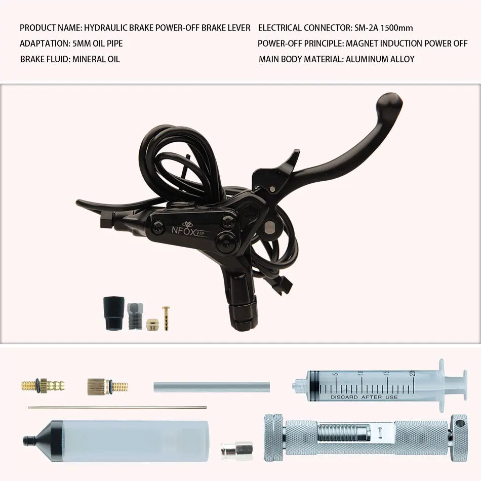 NFOX B015 Hydraulic Brake Lever | Parking Lock & Motor Cut-Off | E-Scooter & E-Bike