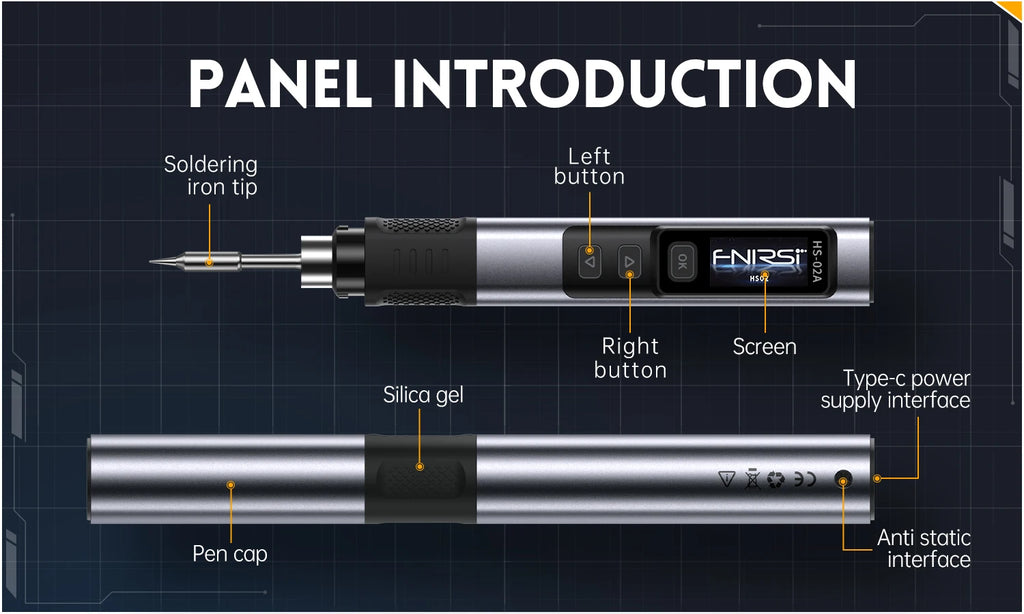 FNIRSI HS-02 Soldering Iron | Adjustable 100-450°C | PD 100W Portable