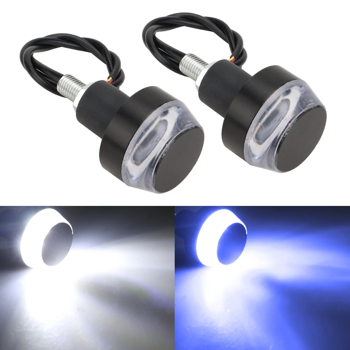 LED Bar-End Turn Signals | 12V Handlebar Indicators | Pair