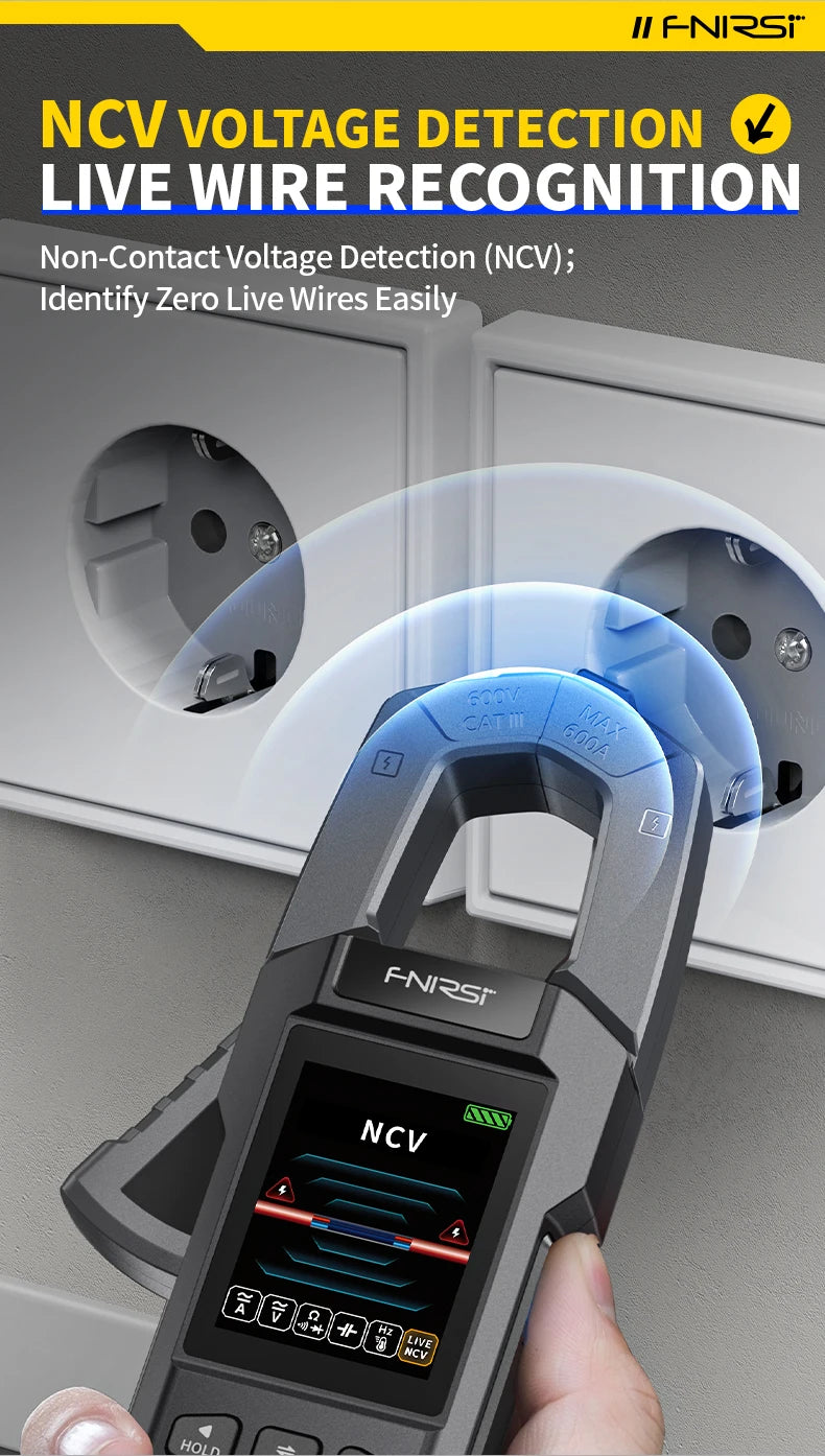 FNIRSI DMC-100 Clamp Meter | 600A AC/DC | NCV