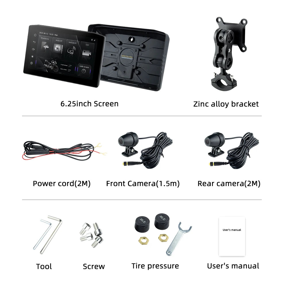 EKIY 6.25" Moto CarPlay Dashboard | Wireless Android Auto | GPS Navigation