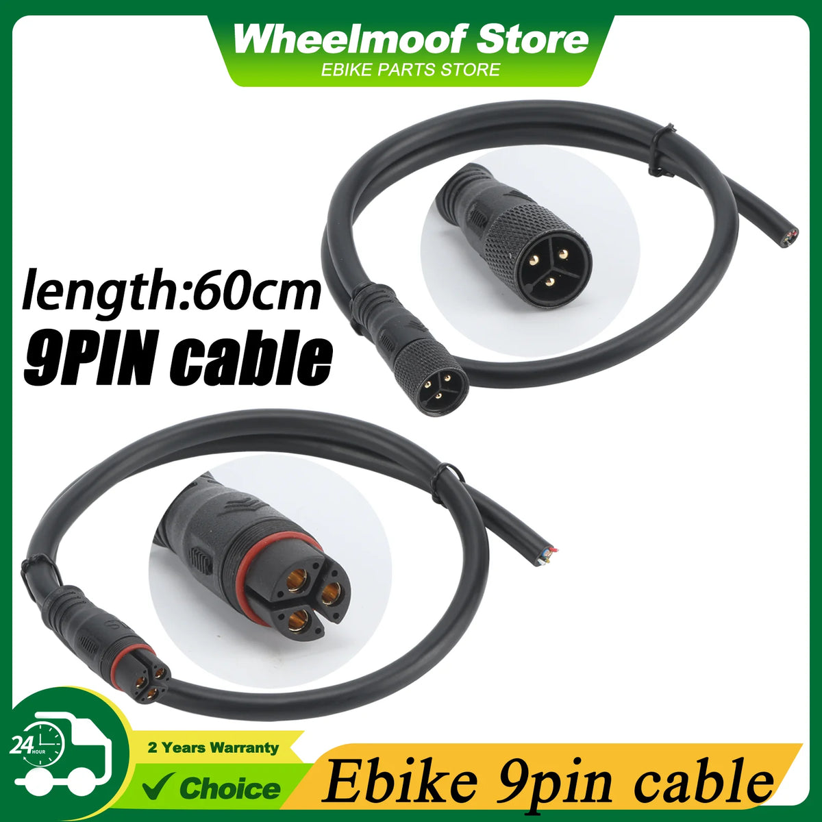 Electric Bicycle Accessory Motor E-Bike Controller motor conversion cable Waterproof Plug 9pin extension L1115AG/AM